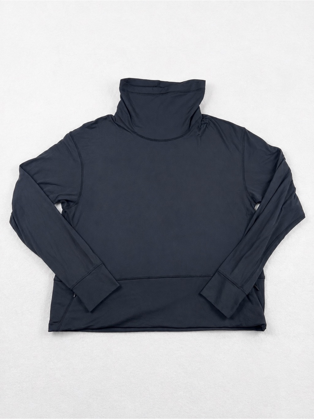 Lululemon Ready To Rulu Fleece Pullover Mock Neck Heathered Black Size 12